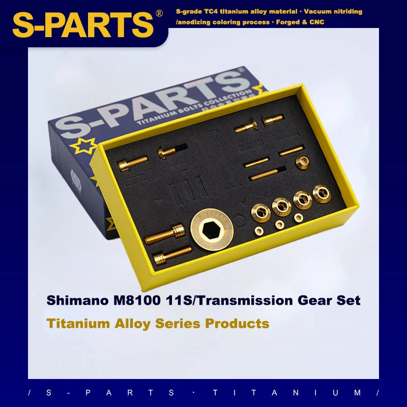 S-PARTS Titanium Alloy Gear Transmission Screw Set for M8000 11-Speed Shimano Mountain Bike