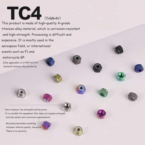 S-PARTS Titanium alloy M4 / M5 / M6 / nylon self-locking flange nut accessories