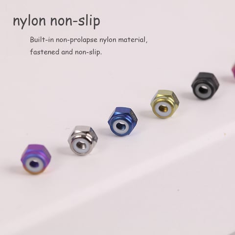 S-PARTS Titanium alloy M4 / M5 / M6 / nylon self-locking flange nut accessories