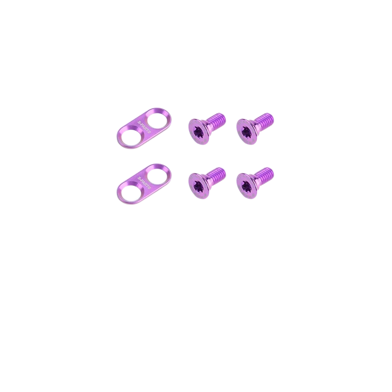 S-PARTS Titanium Alloy Mountain Bike Cleat Screws - Compatible with Shimano — Purple