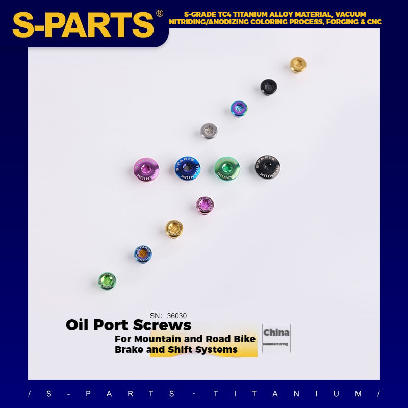 S-PARTS Titanium Alloy Oil Port Screws for Shimano / SRAM / TRP Mountain Brake Levers & Shimano Road Shift Levers