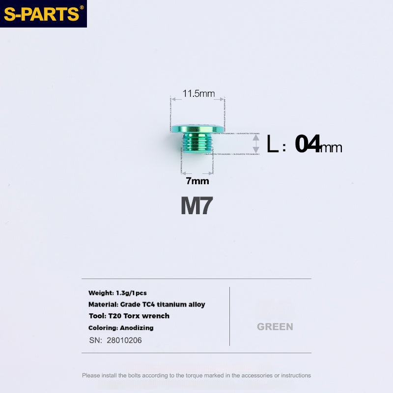 S-PARTS Titanium Alloy Oil Port Screws for Shimano / SRAM / TRP Mountain Brake Levers & Shimano Road Shift Levers