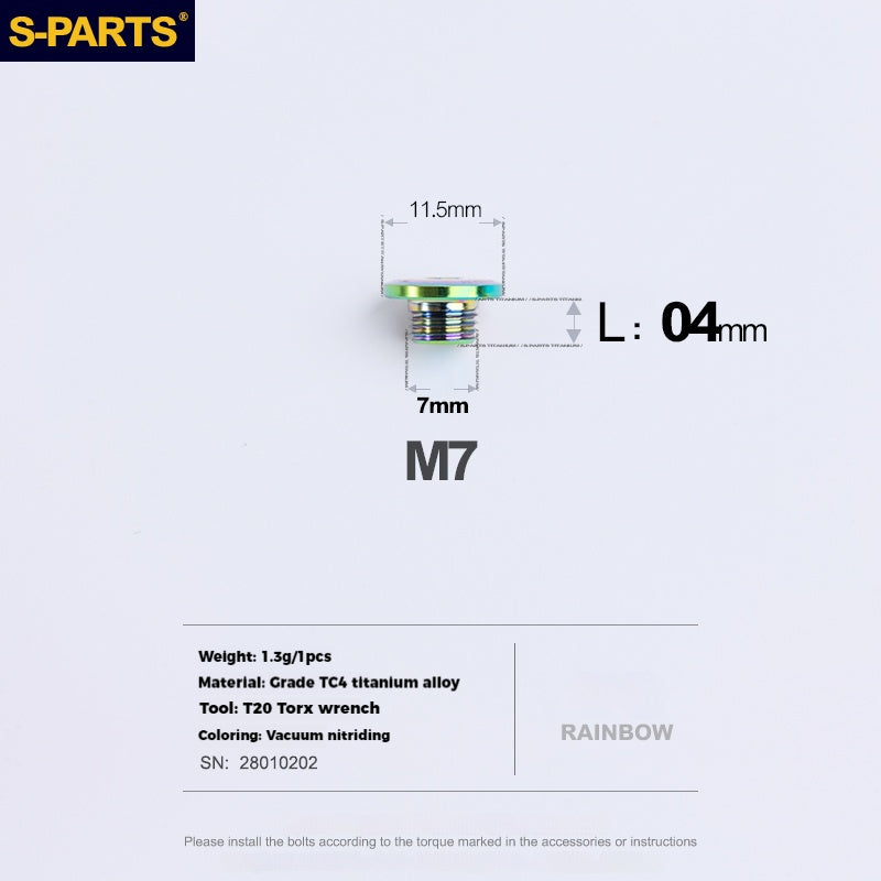 S-PARTS Titanium Alloy Oil Port Screws for Shimano / SRAM / TRP Mountain Brake Levers & Shimano Road Shift Levers
