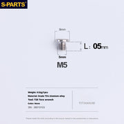 S-PARTS Titanium Alloy Oil Port Screws for Shimano / SRAM / TRP Mountain Brake Levers & Shimano Road Shift Levers