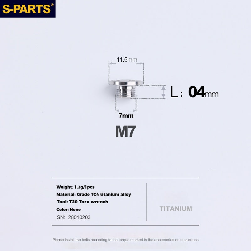 S-PARTS Titanium Alloy Oil Port Screws for Shimano / SRAM / TRP Mountain Brake Levers & Shimano Road Shift Levers