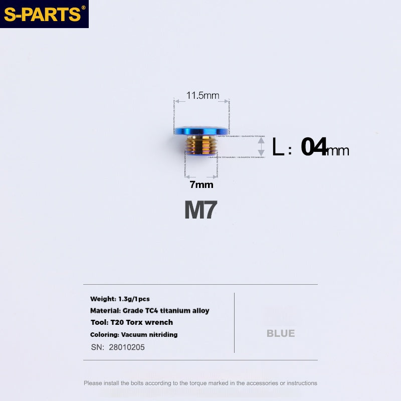 S-PARTS Titanium Alloy Oil Port Screws for Shimano / SRAM / TRP Mountain Brake Levers & Shimano Road Shift Levers