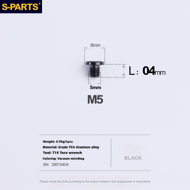 S-PARTS Titanium Alloy Oil Port Screws for Shimano / SRAM / TRP Mountain Brake Levers & Shimano Road Shift Levers