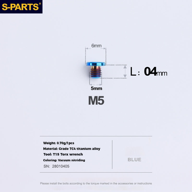 S-PARTS Titanium Alloy Oil Port Screws for Shimano / SRAM / TRP Mountain Brake Levers & Shimano Road Shift Levers