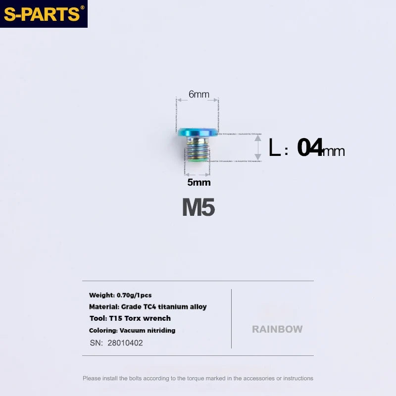 S-PARTS Titanium Alloy Oil Port Screws Shimano SRAM TRP Mountain Brake Levers Shimano Road Shift Levers