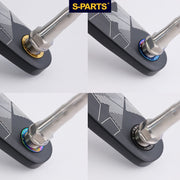 S-PARTS Titanium Pedal Washers for Shimano Dura-Ace, Ultegra, 105, Look Keo, Wahoo Speedplay, Garmin Vector 3, Rally, and