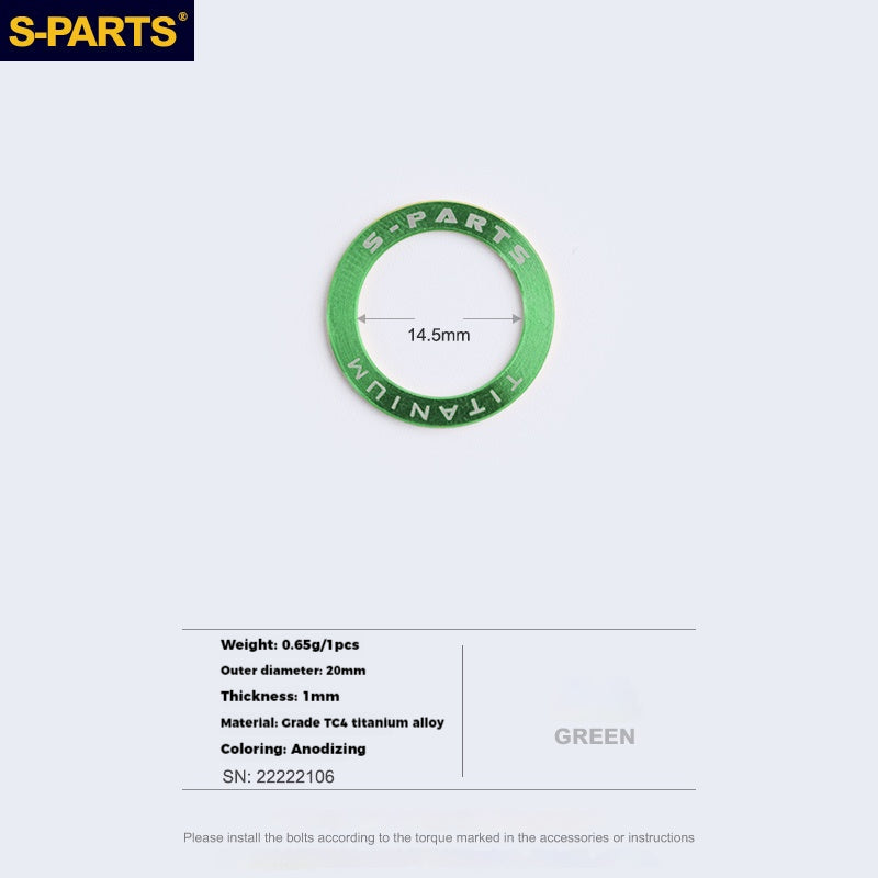 S-PARTS Titanium Pedal Washers for Shimano Dura-Ace, Ultegra, 105, Look Keo, Wahoo Speedplay, Garmin Vector 3, Rally, and