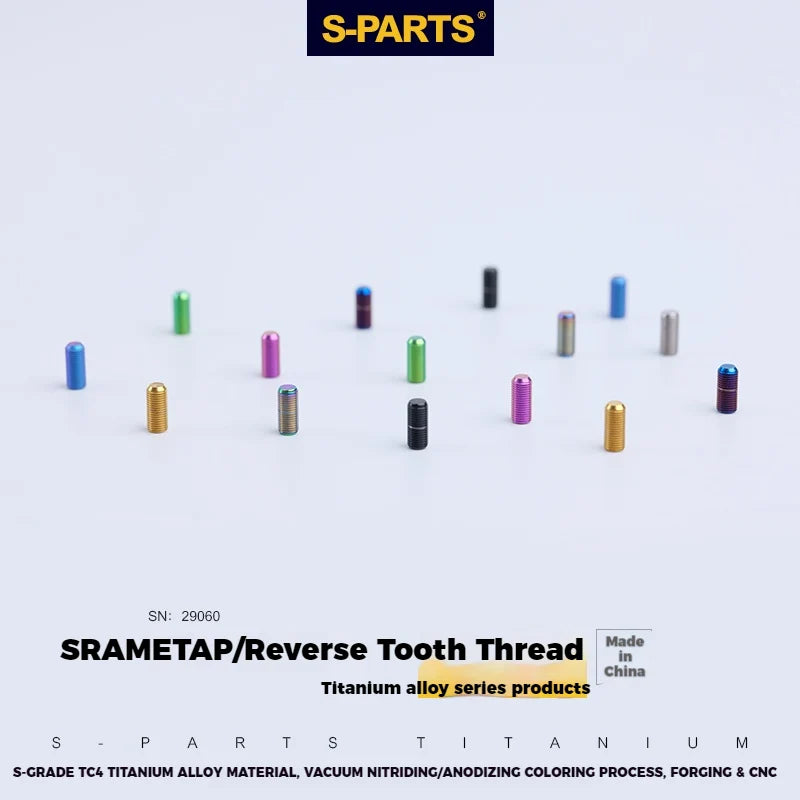 S-PARTS Titanium Adjustment Screws for SRAM Road Bike | Front Derailleur / ETAP Reverse Thread / AXS