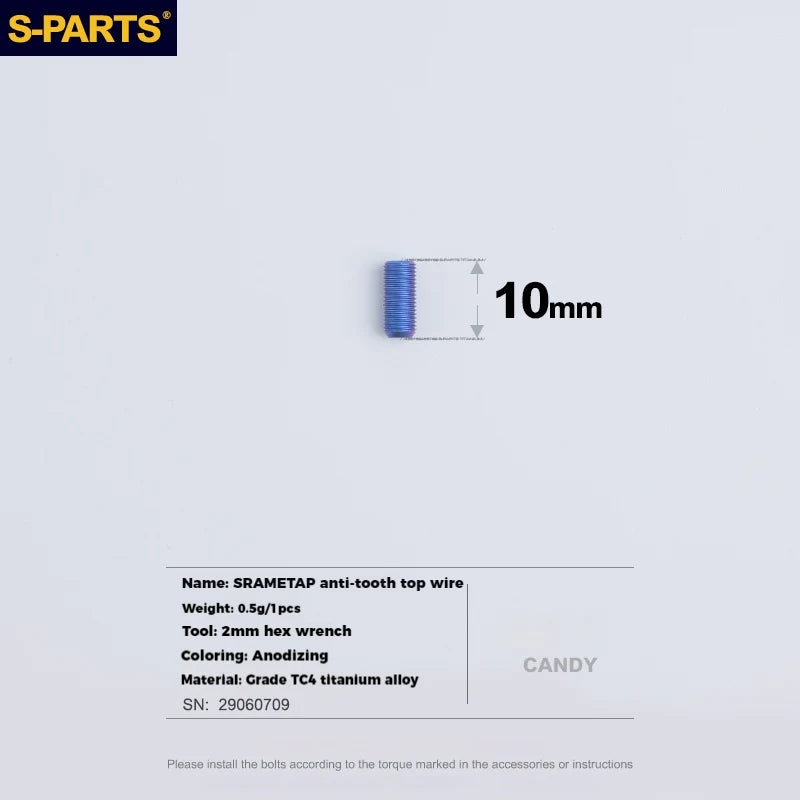 S-PARTS Titanium Adjustment Screws for SRAM Road Bike | Front Derailleur / ETAP Reverse Thread / AXS - Detail 11