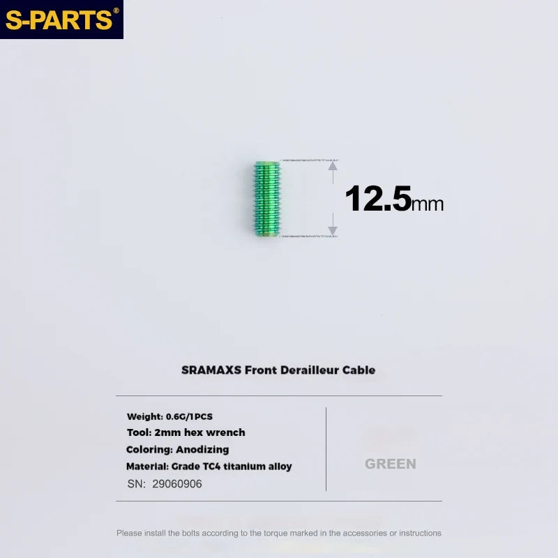 S-PARTS Titanium Adjustment Screws for SRAM Road Bike | Front Derailleur / ETAP Reverse Thread / AXS - Detail 25
