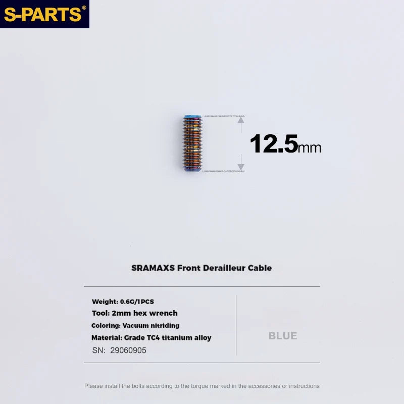 S-PARTS Titanium Adjustment Screws for SRAM Road Bike | Front Derailleur / ETAP Reverse Thread / AXS - Detail 27