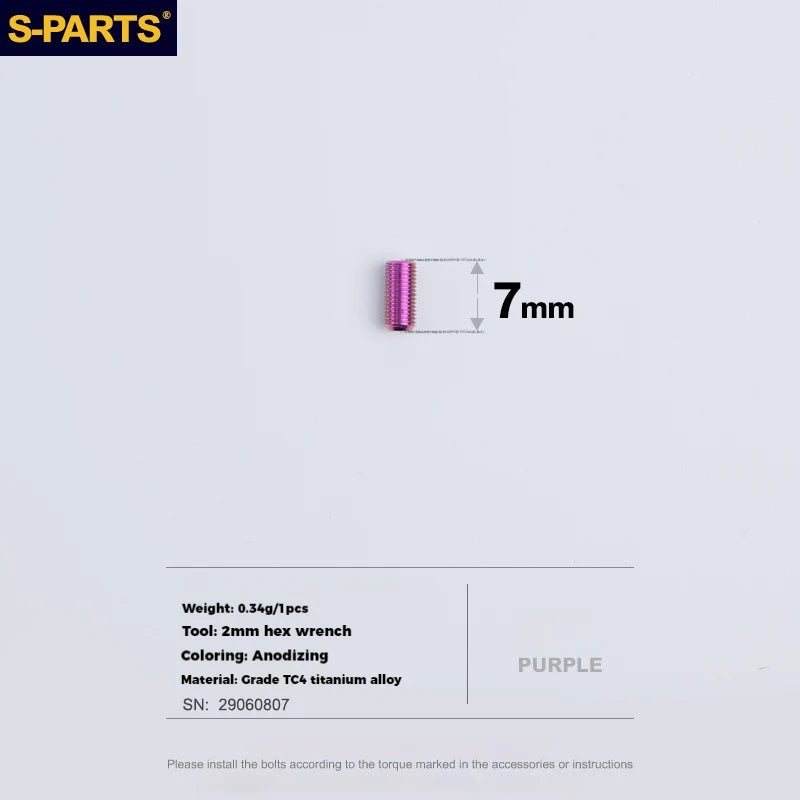 S-PARTS Titanium Adjustment Screws for SRAM Road Bike | Front Derailleur / ETAP Reverse Thread / AXS - Detail 37