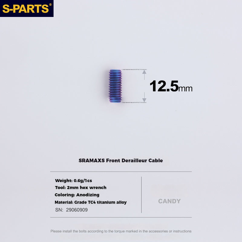 S-PARTS Titanium Alloy Screws for SRAM Road Front Derailleur & eTap Reverse-Thread Adjustment