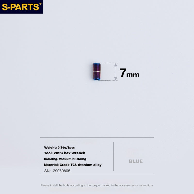 S-PARTS Titanium Alloy Screws for SRAM Road Front Derailleur & eTap Reverse-Thread Adjustment