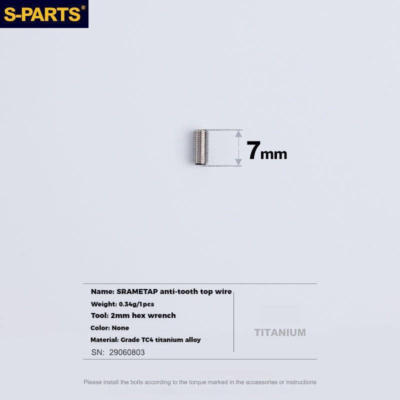 S-PARTS Titanium Alloy Screws for SRAM Road Front Derailleur & eTap Reverse-Thread Adjustment