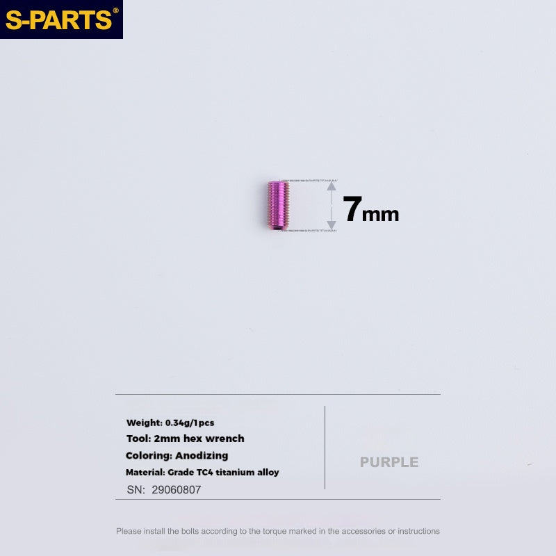 S-PARTS Titanium Alloy Screws for SRAM Road Front Derailleur & eTap Reverse-Thread Adjustment