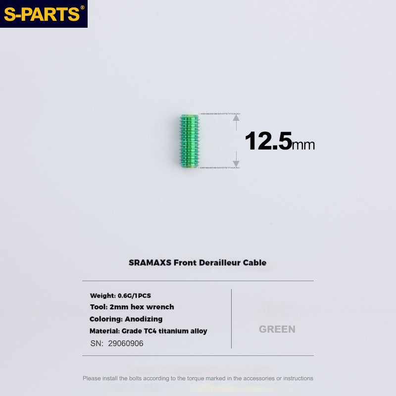 S-PARTS Titanium Alloy Screws for SRAM Road Front Derailleur & eTap Reverse-Thread Adjustment