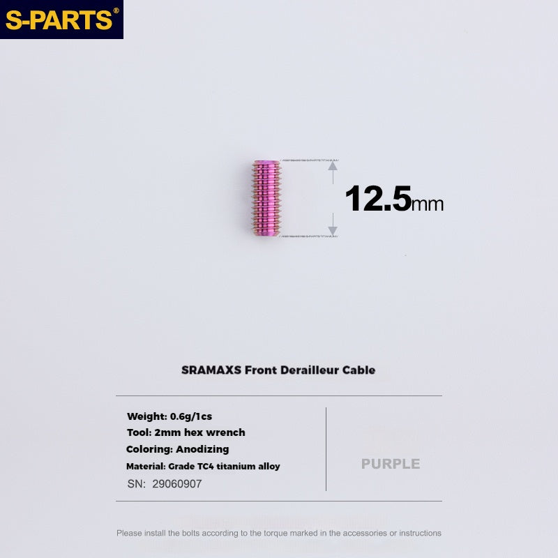 S-PARTS Titanium Alloy Screws for SRAM Road Front Derailleur & eTap Reverse-Thread Adjustment