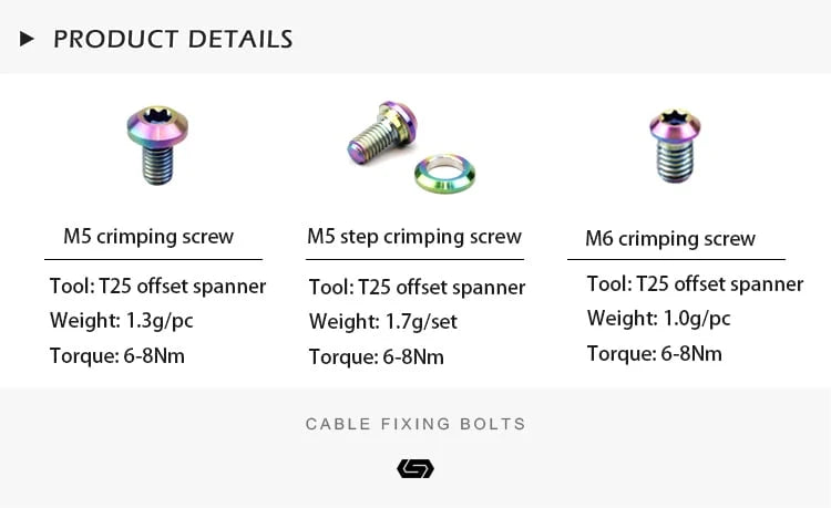 S-PARTS titanium alloy variable speed brake lock wire Mountain road bicycle before and after pressing wire screws