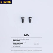 S-PARTS Titanium Alloy Water Bottle Cage Screws - , Hollow, Flat Head, Large Diameter for Road, Mountain, and Folding Bikes