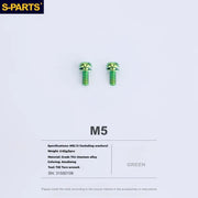 S-PARTS Titanium Alloy Water Bottle Cage Screws - , Hollow, Flat Head, Large Diameter for Road, Mountain, and Folding Bikes