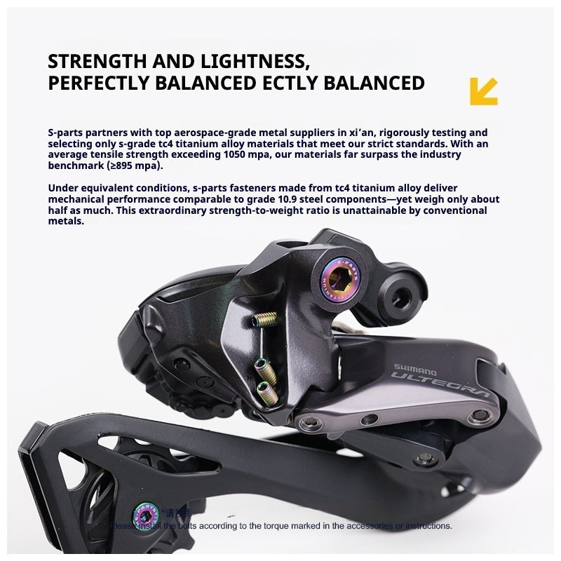 S-PARTS Titanium Bolt Kit for Shimano R7100 / R7120 Mechanical