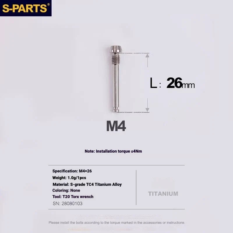S-PARTS Titanium Bolt Kit for Shimano Ultegra Di2 R8170 Disc Brake & Shifter — Brake Pad Retaining Bolt x1pcs