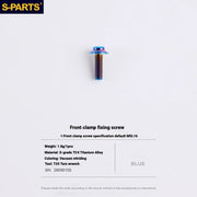 S-PARTS Titanium Bolt Kit for Shimano Ultegra Di2 R8170 Disc Brake & Shifter — Front Caliper Fixing Bolt M5 x 16 x1pcs / Blue
