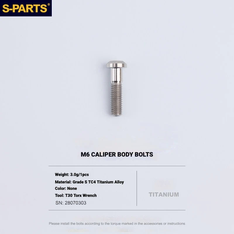 S-PARTS Titanium Bolt Kit for Shimano Ultegra Di2 R8170 Disc Brake & Shifter — M6 L22.5 Caliper Body Bolt x1pcs