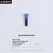 S-PARTS Titanium Bolt Kit for Shimano Ultegra Di2 R8170 Disc Brake & Shifter — M6 L22.5 Caliper Body Bolt x1pcs / Blue