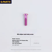 S-PARTS Titanium Bolt Kit for Shimano Ultegra Di2 R8170 Disc Brake & Shifter — M6 L22.5 Caliper Body Bolt x1pcs / Purple