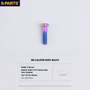 S-PARTS Titanium Bolt Kit for Shimano Ultegra Di2 R8170 Disc Brake & Shifter — M6 L22.5 Caliper Body Bolt x1pcs / Candy