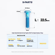 S-PARTS Titanium Bolt Kit for Shimano Ultegra Di2 R8170 Disc Brake & Shifter — M6 L22.5 Caliper Body Bolt x1pcs / Indigo