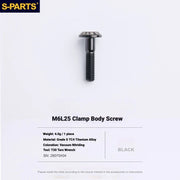 S-PARTS Titanium Bolt Kit for Shimano Ultegra Di2 R8170 Disc Brake & Shifter — M6 L25 Caliper Body Bolt x1pcs / Black