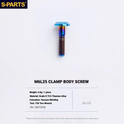 S-PARTS Titanium Bolt Kit for Shimano Ultegra Di2 R8170 Disc Brake & Shifter — M6 L25 Caliper Body Bolt x1pcs / Blue
