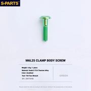 S-PARTS Titanium Bolt Kit for Shimano Ultegra Di2 R8170 Disc Brake & Shifter — M6 L25 Caliper Body Bolt x1pcs / Green