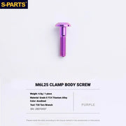 S-PARTS Titanium Bolt Kit for Shimano Ultegra Di2 R8170 Disc Brake & Shifter — M6 L25 Caliper Body Bolt x1pcs / Purple