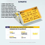 S-PARTS Titanium Bolt Kit for Shimano Ultegra Di2 — Shimano Ultegra Di2 R8170 Disc Brake Titanium Bolt Kit 20 pcs / Gold