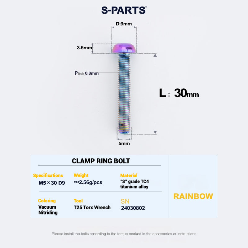 S-PARTS Titanium Bolt Upgrade Kit for SRAM Maven Brakes — CNC Precision — Lightweight — Full Color Options