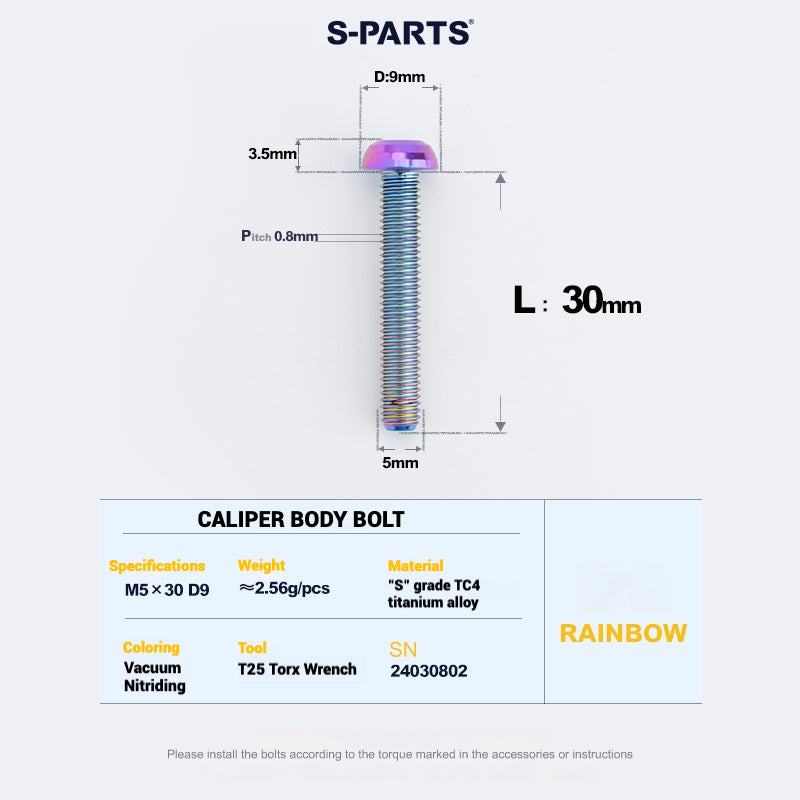 S-PARTS Titanium Bolt Upgrade Kit for SRAM Maven Brakes — CNC Precision — Lightweight — Full Color Options