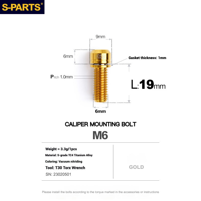 S-PARTS Titanium Bolt Upgrade Kit for SRAM Maven Brakes — CNC Precision — Lightweight — Full Color Options