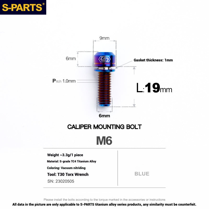 S-PARTS Titanium Bolt Upgrade Kit for SRAM Maven Brakes — CNC Precision — Lightweight — Full Color Options