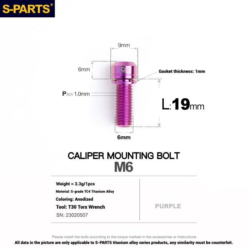 S-PARTS Titanium Bolt Upgrade Kit for SRAM Maven Brakes — CNC Precision — Lightweight — Full Color Options