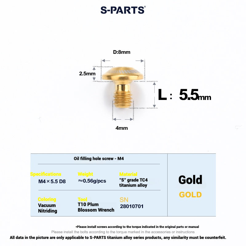 S-PARTS Titanium Bolt Upgrade Kit for SRAM Maven Brakes — CNC Precision — Lightweight — Full Color Options