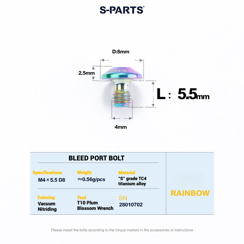 S-PARTS Titanium Bolt Upgrade Kit for SRAM Maven Brakes — CNC Precision — Lightweight — Full Color Options