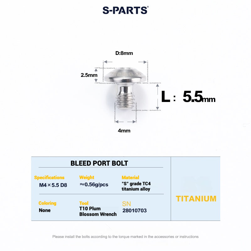 S-PARTS Titanium Bolt Upgrade Kit for SRAM Maven Brakes — CNC Precision — Lightweight — Full Color Options